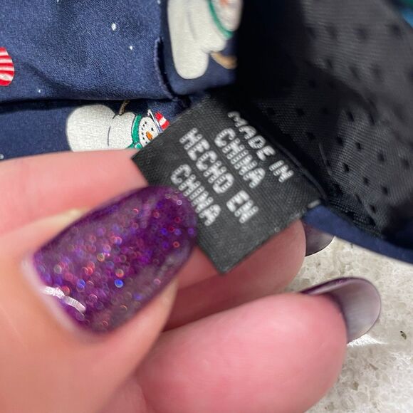 Men's Navy Blue w/ Snowman Design 100% Silk Seda Tie HOLIDAYS - Picture 4 of 6